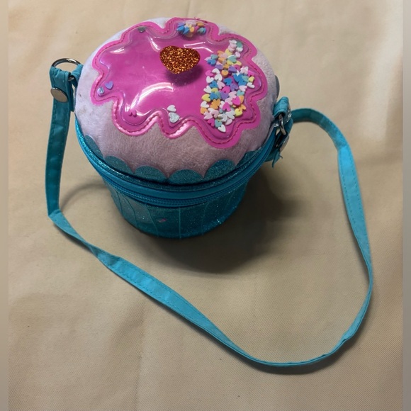Cupcake Bag Purse Girls Blue Glitter Sprinkles Crossbody Claire’s - Picture 1 of 16